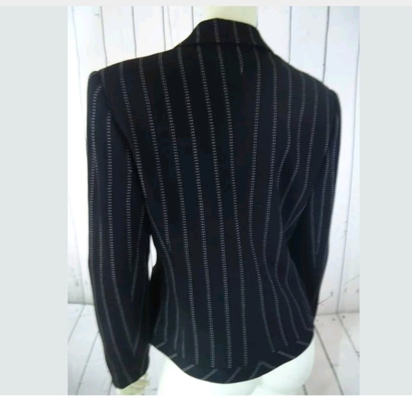 Carlisle Blazer 4 Black Wool Poly Stretch Pinstrip - Picture 3 of 6